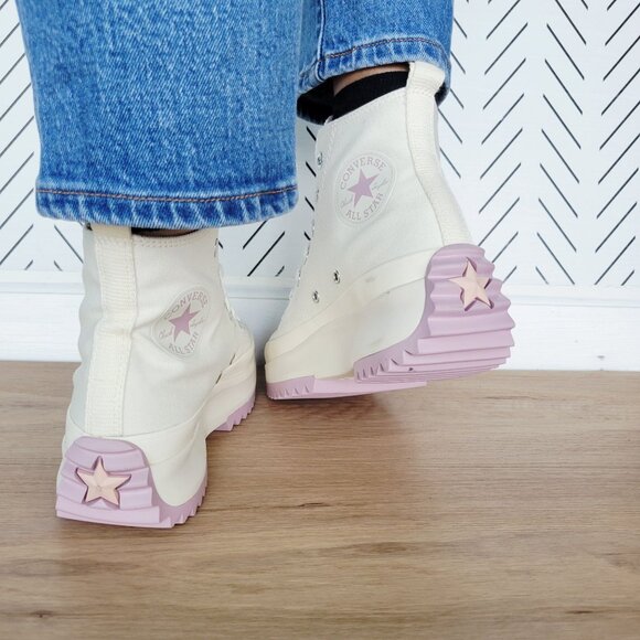 ⭐Converse Run Star Hike Hi Women Shoes Sz 7 Self Care Club Beige Purple A08217C⭐ - Picture 5 of 15